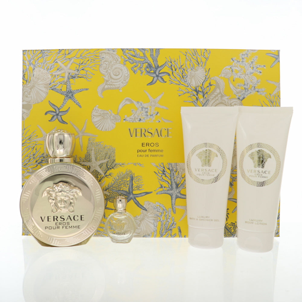 Eros Pour Femme Gift Set 4 Pcs by Versace Spray for Women - Perfumes4All