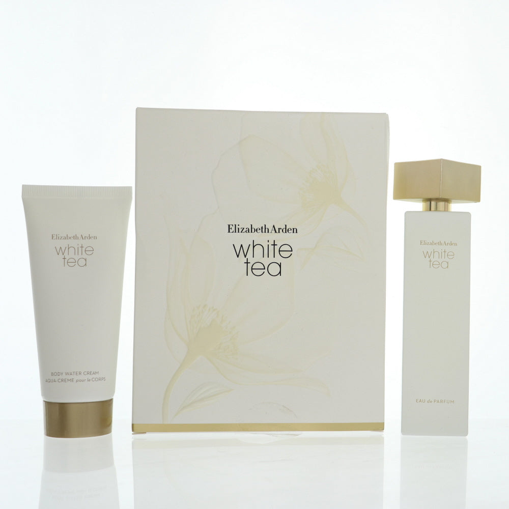 White Tea Perfume By Elizabeth Arden 2 Piece Gift Set - 3.3 Oz Eau De Parfum Spray, 3.3 Oz Body Water Cream For Women In Gift Set