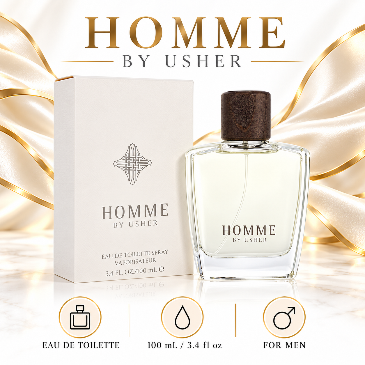 Homme by Usher 100 mL Eau de Toilette for Men — size, type and gender