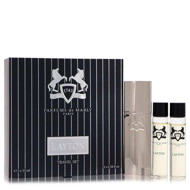 Layton Royal Essence Cologne by Parfums De Marly Three Eau De Parfum Sprays Travel Set 3 x .34 oz for Men - Authentic Fragrance - Discount Men Perfume or Cologne Fragrance