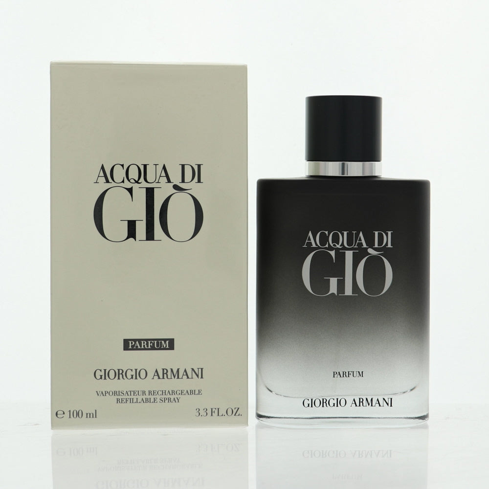Acqua Di Gio Parfum Cologne By Giorgio Armani 3.3 Oz Parfum Refillable Spray For Men In Box