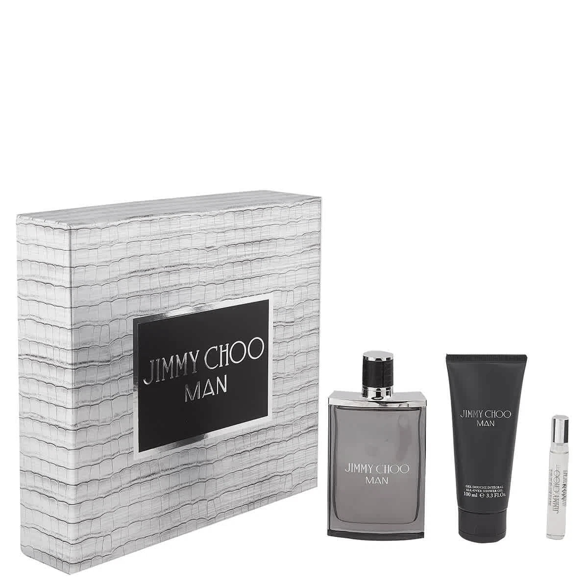 Jimmy Choo Man by JImmy Choo Gift Set 3 PC (3.3 edt&0.25 mini&3.3 s/gel)
