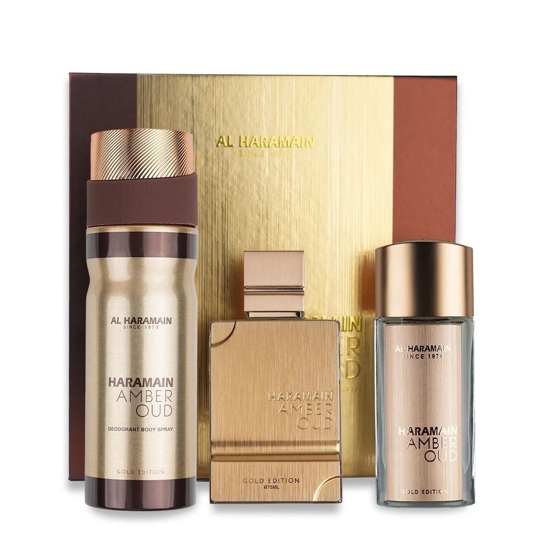 Amber Oud Gold Edition Gift Set 3 Pcs by Al Haramain Spray for Women - Perfumes4All