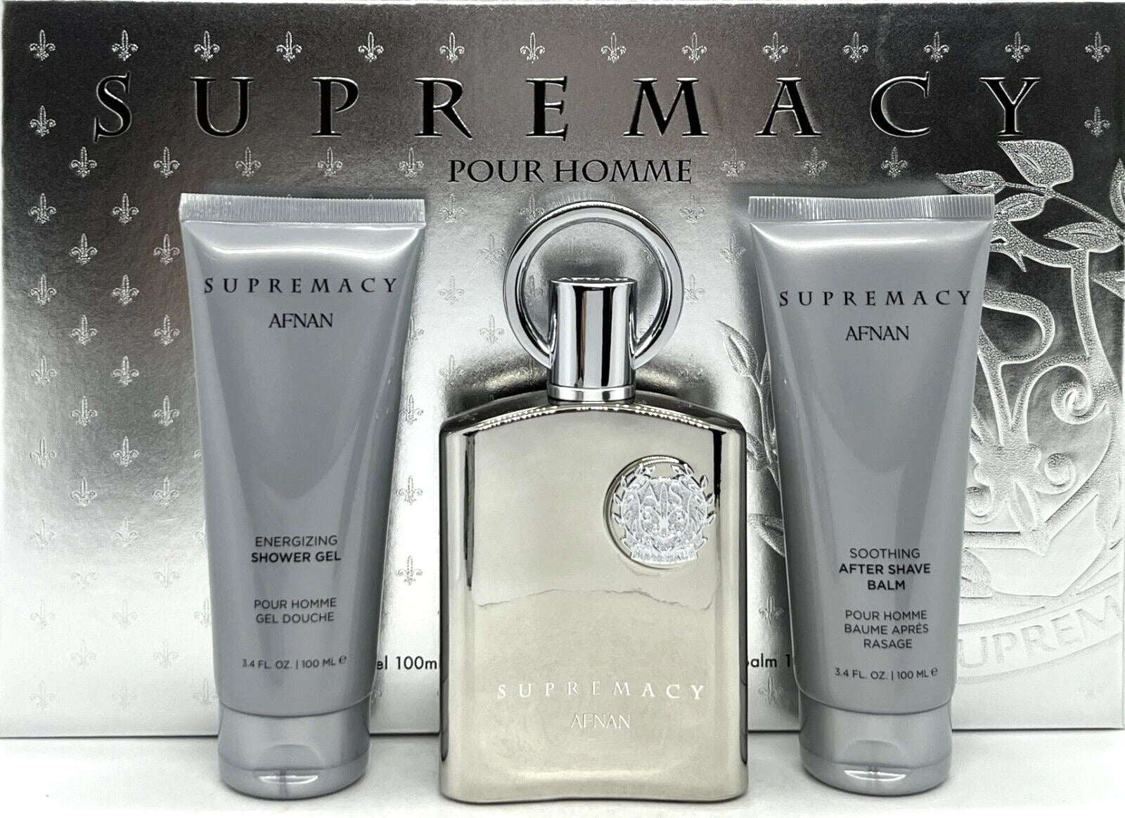 Supremacy Silver 3 Pc Gift Set by Afnan Spray for Men - Perfumes4All