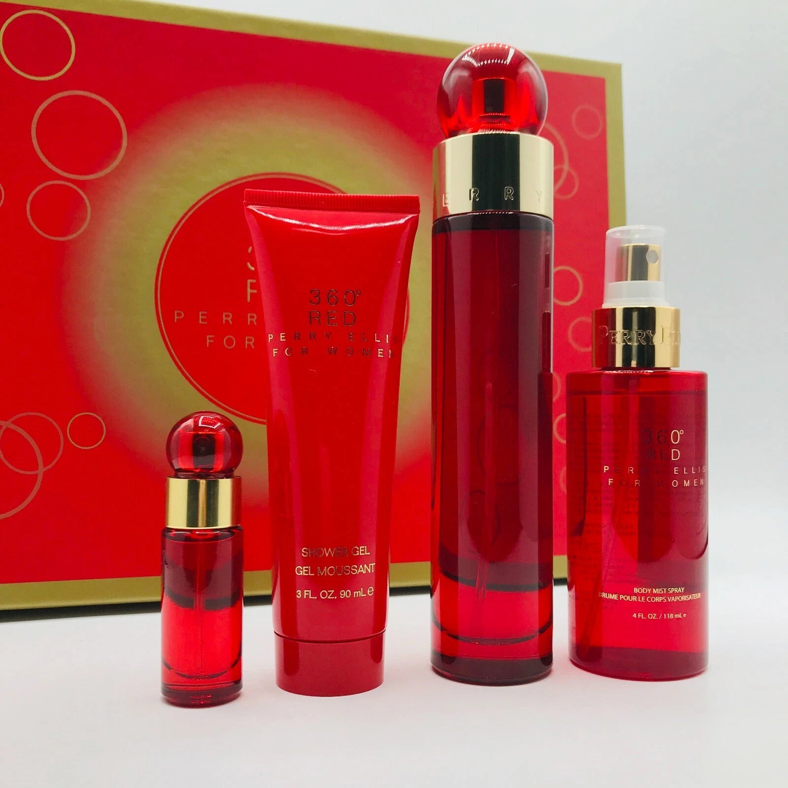 360 Red Gift Set 4 Pcs by Perry Ellis Spray for Women - Perfumes4All