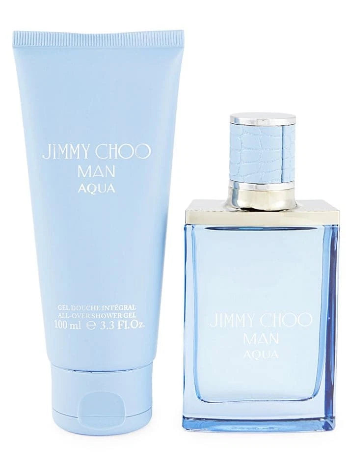 Jimmy Choo Man Aqua by Jimmy Choo Gift Set 2 PC (1.7oz EDT sp & 3.3oz s/Gel) for Men