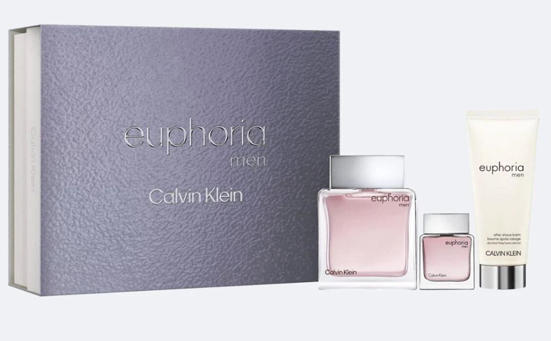 Euphoria Gift Set 3 Pc Men by Calvin Klein 3.3 oz Eau De Toilette - Perfumes4All