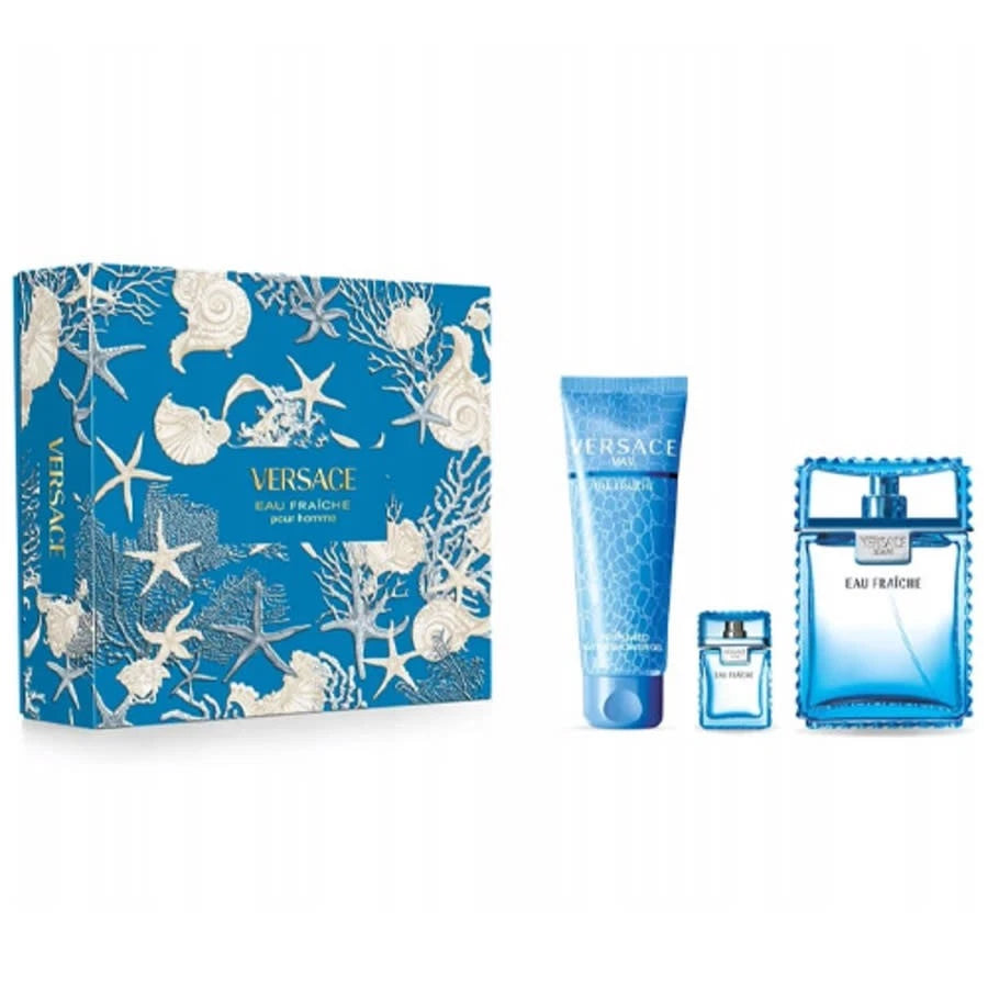Eau Fraiche Gift Set 3 Pc by Versace Spray for Men - Perfumes4All