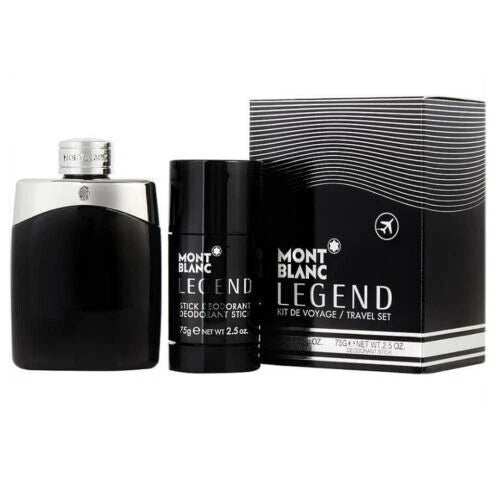 Mont Blanc legend by Mont Blanc Travel Set (3.4 oz EDT Spray & 2.5 oz Deodorant Stick) for Men