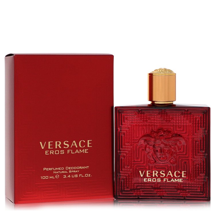 Versace Eros Flame Cologne by Versace Deodorant Spray 3.4 oz for Men - Authentic Fragrance - Discount Men Perfume or Cologne Fragrance