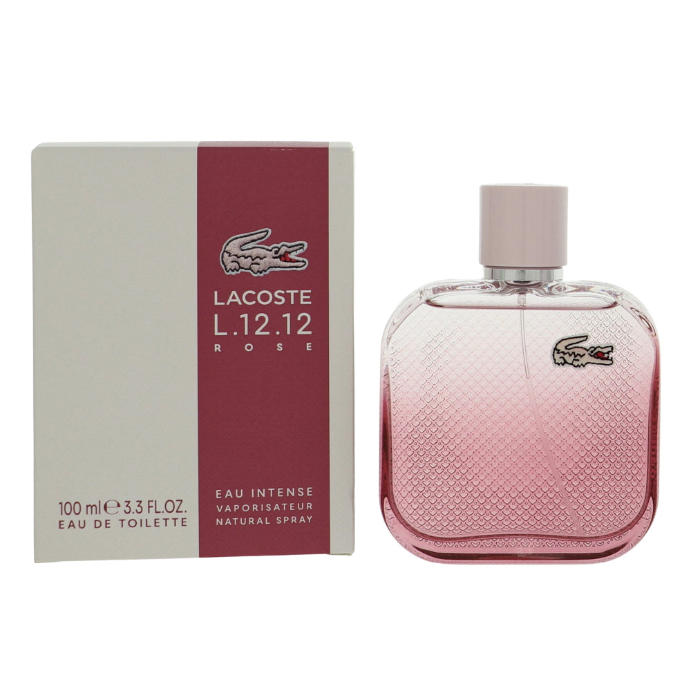 Lacoste L.12.12 Rose Eau Intense Perfume By Lacoste 3.3 Oz Eau De Parfum Spray For Women In Box