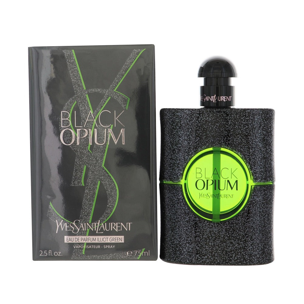 Opium Black Illicit Green Perfume By Yves Saint Laurent 2.5 Oz Eau De Parfum Spray For Women In Box