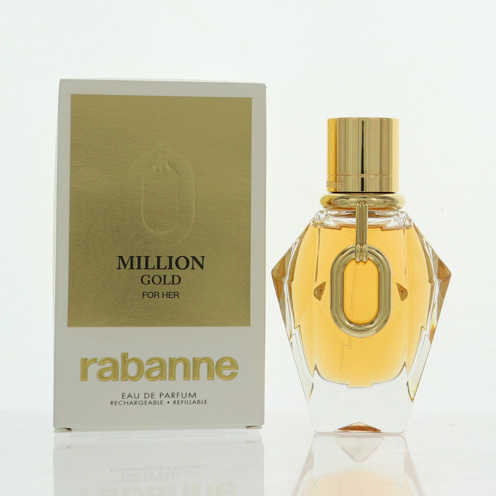 Million Gold Perfume By Paco Rabanne 1.7 Oz Eau De Parfum Refillable Spray For Women In Box
