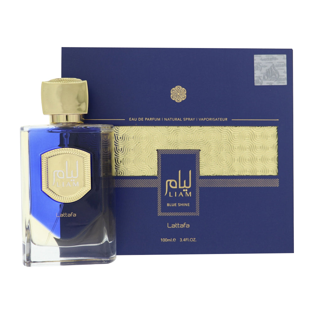 Liam Blue Shine Cologne By Lattafa 3.4 Oz Eau De Parfum Spray For Men In Box