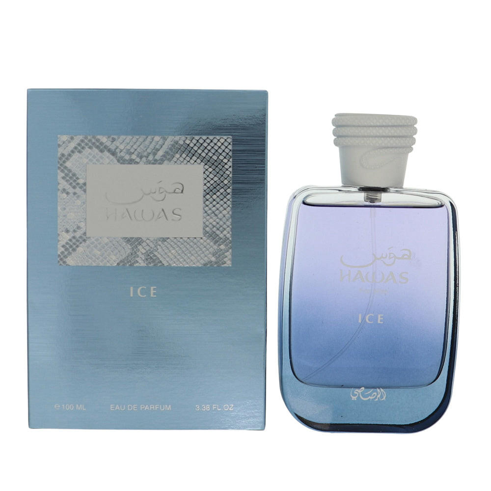 Hawas Ice by Rasasi 3.38 oz Eau De Parfum Spray for Men - Perfumes4All