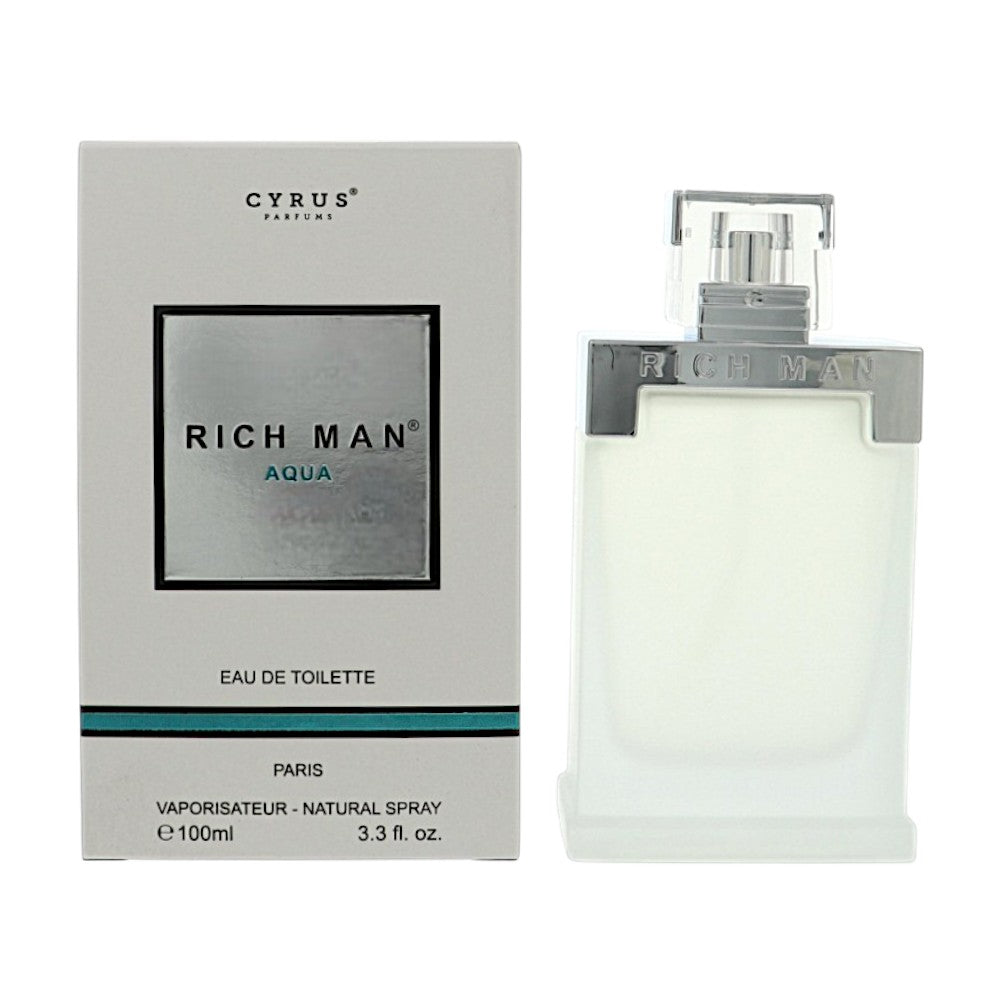 Rich Man Aqua by Cyrus 3.3 oz Eau De Toilette Spray for Men - Perfumes4All